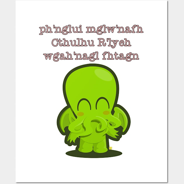 Postal from R'lyeh - cute Cthulhu Wall Art by vhzc